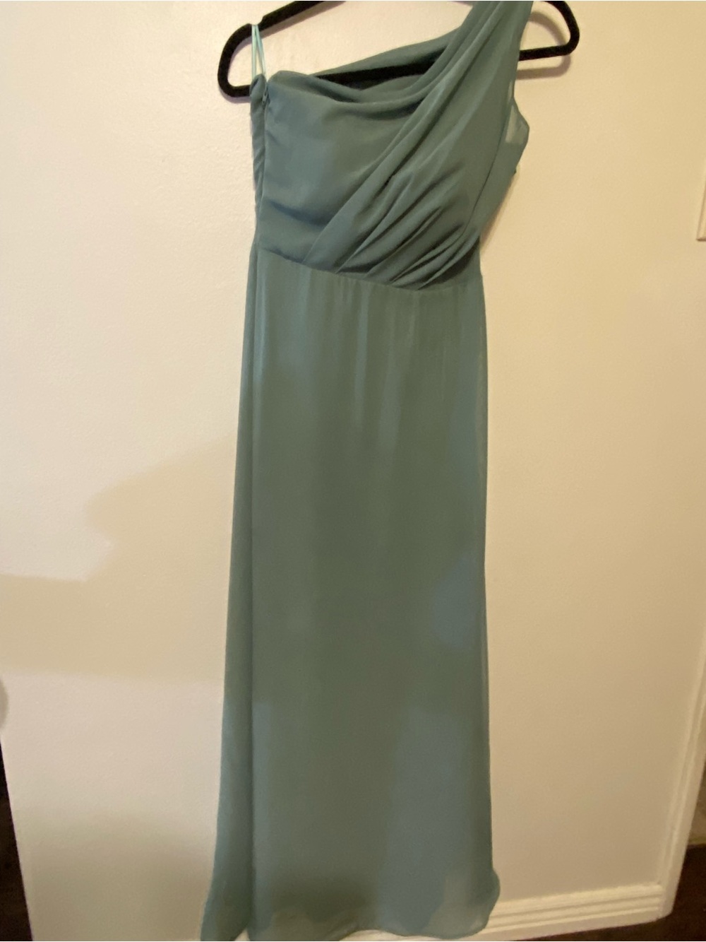 Birdy Grey One-Shoulder Sage Green Bridesmaid Gown